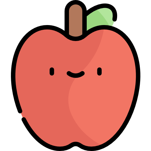 jabłko Kawaii Lineal color ikona