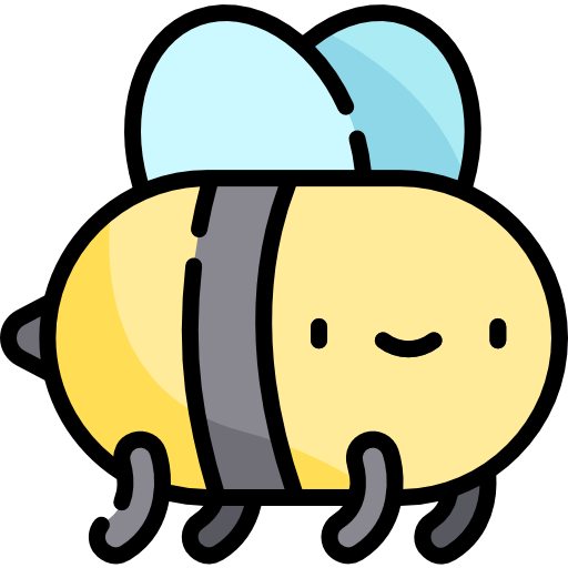 abeille Kawaii Lineal color Icône