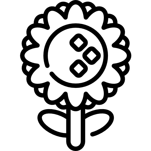 girasol Kawaii Lineal icono