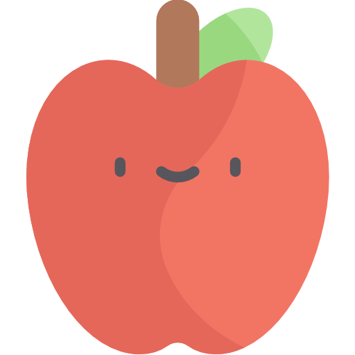 яблоко Kawaii Flat иконка