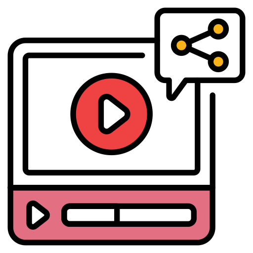 Video sharing Generic color lineal-color icon