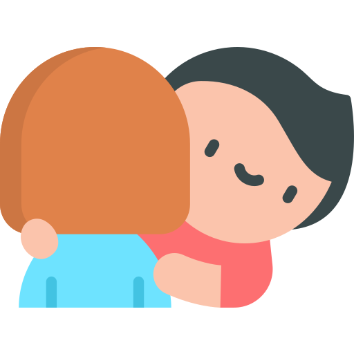 abrazo Kawaii Flat icono