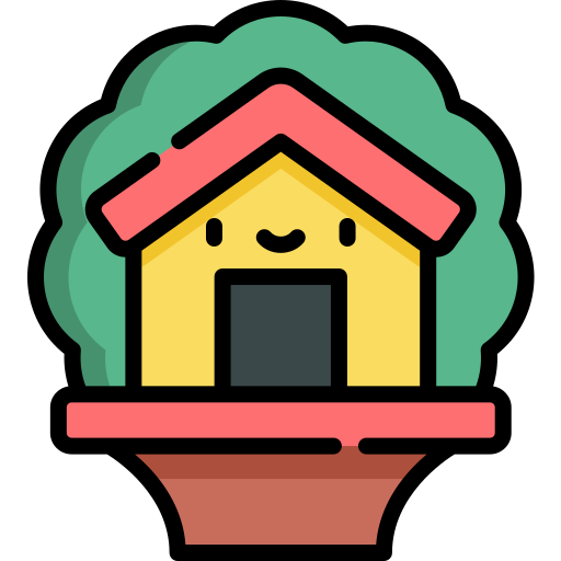 Tree house Kawaii Lineal color icon