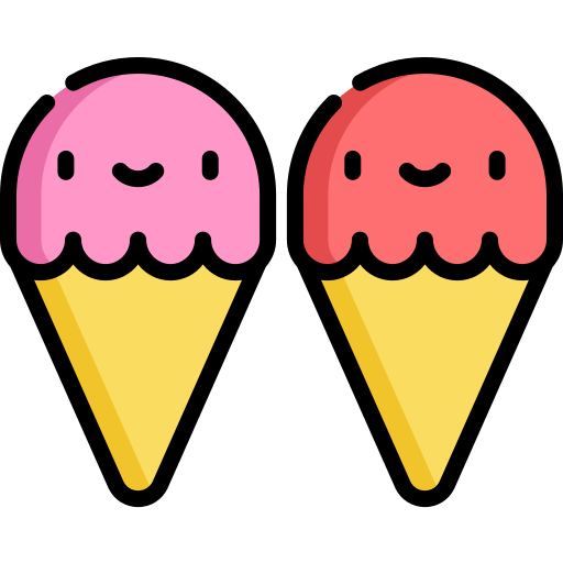 ijsje Kawaii Lineal color icoon