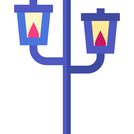 luz de la calle Basic Straight Flat icono