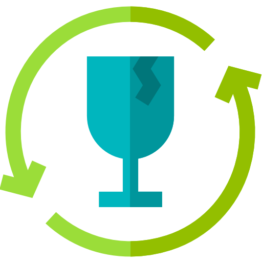 Glass recycling Basic Straight Flat icon