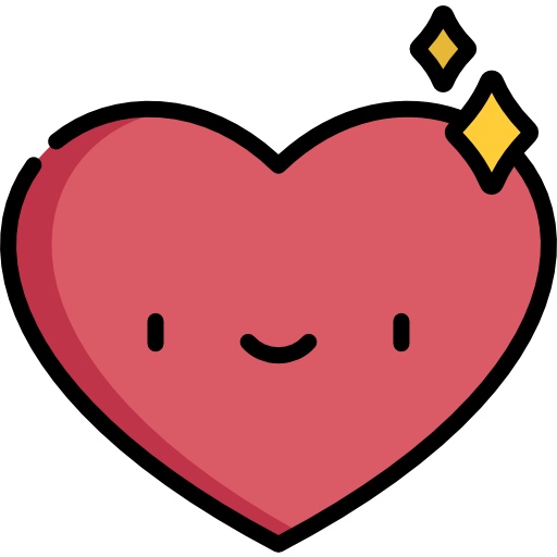 cuore Kawaii Lineal color icona