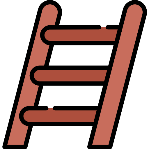 escalera Kawaii Lineal color icono