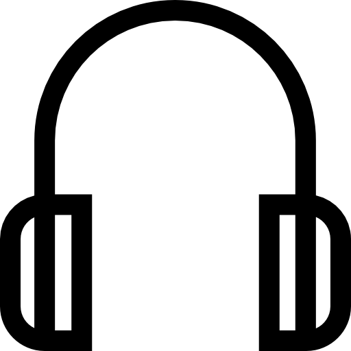 koptelefoon Basic Straight Lineal icoon