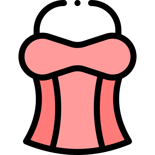 Corset Detailed Rounded Lineal color icon