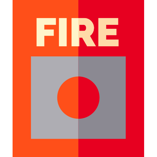 botón de fuego Basic Straight Flat icono