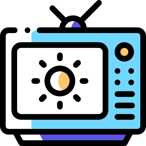 Television Detailed Rounded Color Omission icon