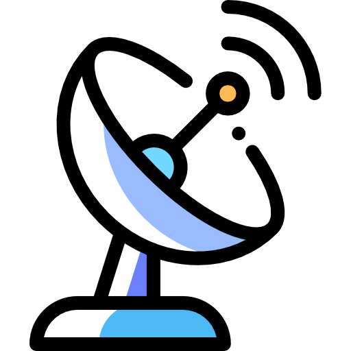 antena satelitarna Detailed Rounded Color Omission ikona