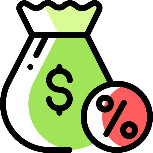 torba z pieniędzmi Detailed Rounded Color Omission ikona