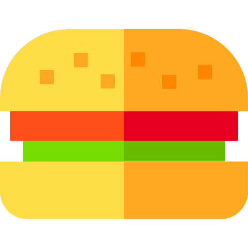 hamburger Basic Straight Flat icoon