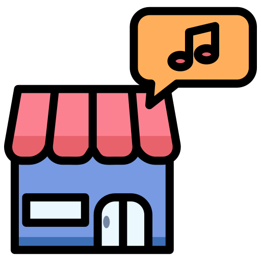 tienda de música Generic color lineal-color icono