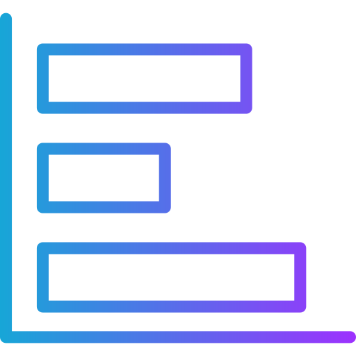 horizontaal staafdiagram Generic gradient outline icoon