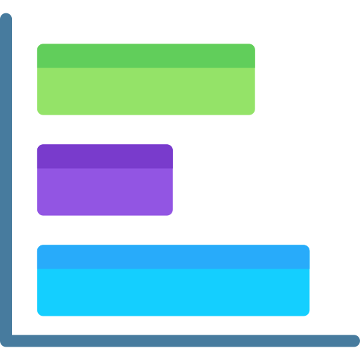 gráfico de barras horizontais Generic color fill Ícone