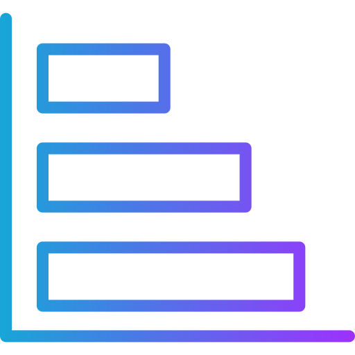 horizontaal staafdiagram Generic gradient outline icoon