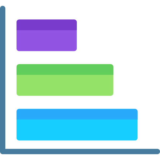graphique à barres horizontales Generic color fill Icône