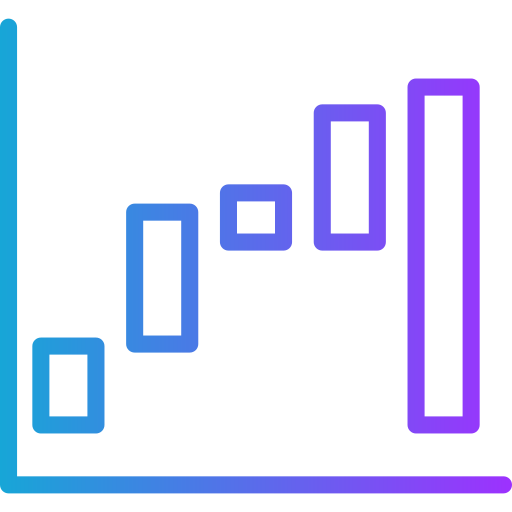 waterval grafiek Generic gradient outline icoon