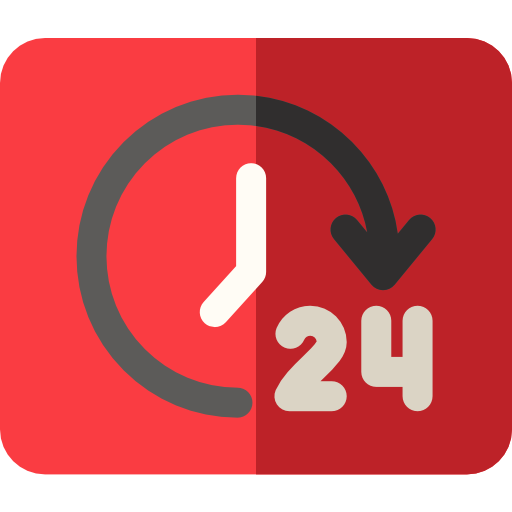 24時間 Basic Rounded Flat icon
