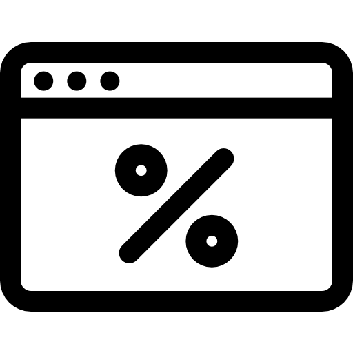 porcentaje Basic Rounded Lineal icono