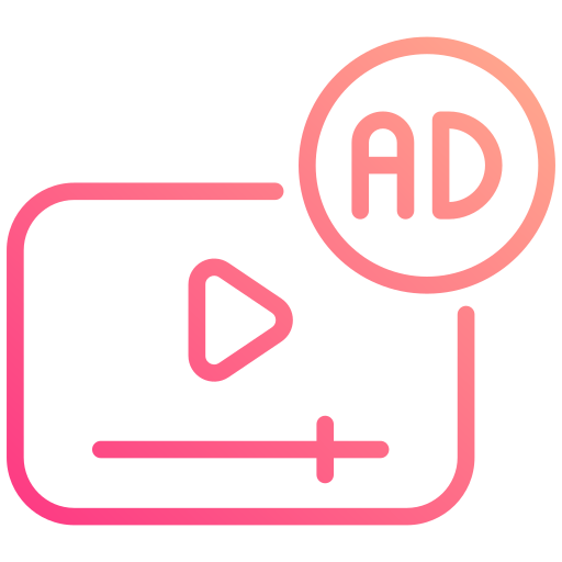 Video ad Generic gradient outline icon