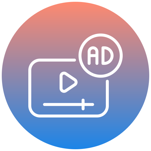 videoadvertentie Generic gradient fill icoon