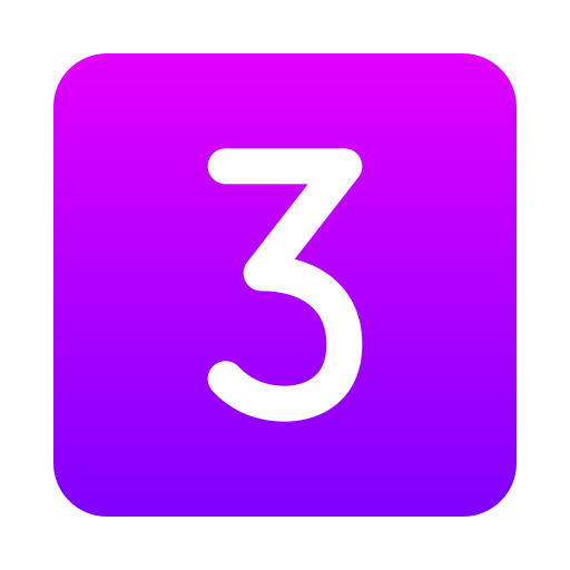 numero 3 Generic gradient fill icono