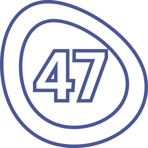 cuarenta y siete Generic color outline icono