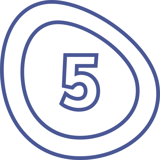 cinque Generic color outline icona