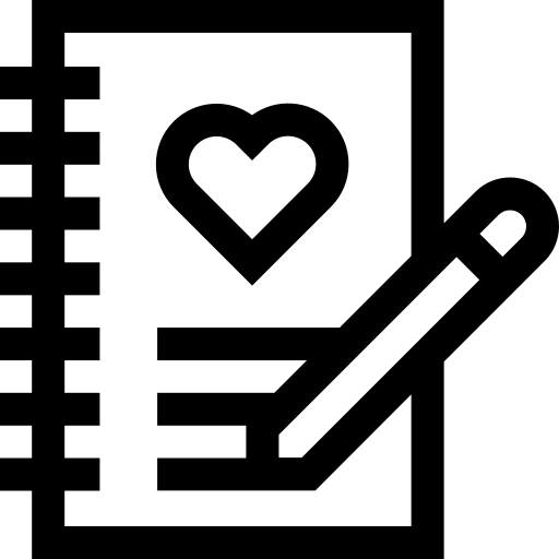 romantische notities Basic Straight Lineal icoon