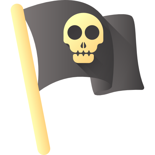 bandera pirata 3D Color icono
