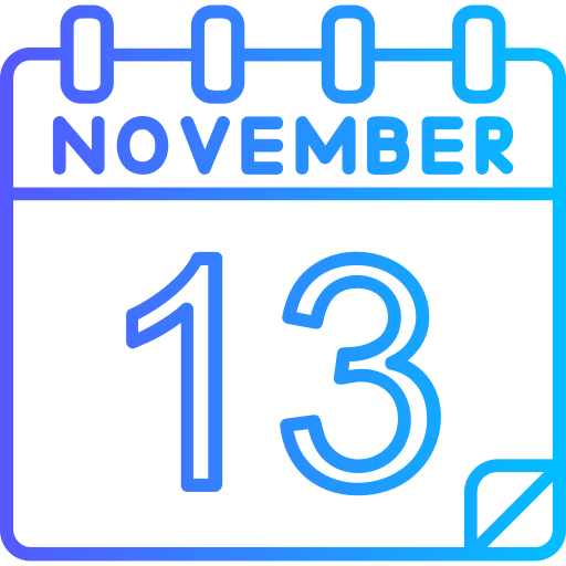 November 13 Generic gradient outline icon