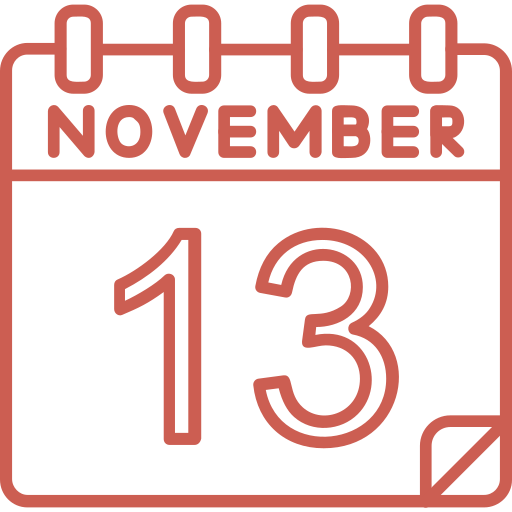 November 13 Generic color outline icon