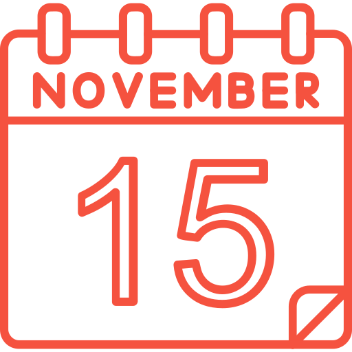 November 15 Generic color outline icon
