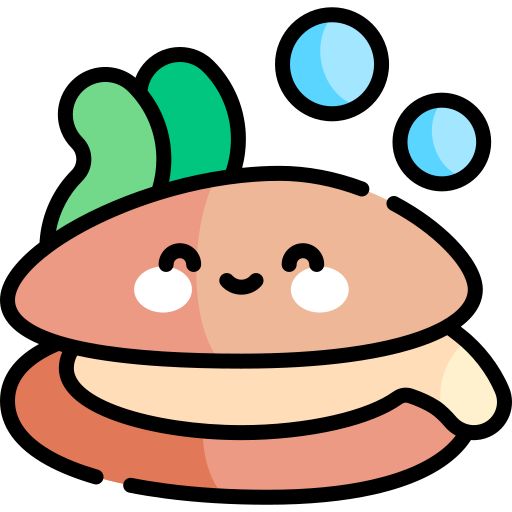 tweekleppig schelpdier Kawaii Lineal color icoon