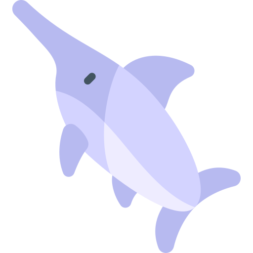 pez espada Kawaii Flat icono