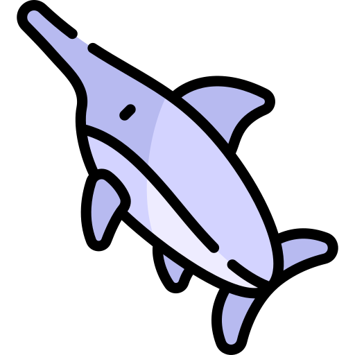 Swordfish Kawaii Lineal color icon