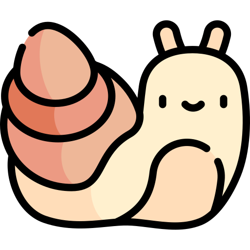 해양 달팽이 Kawaii Lineal color icon