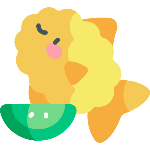 Fried fish Kawaii Flat icon