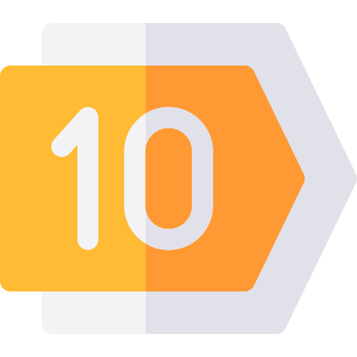 Number 10 Basic Rounded Flat icon