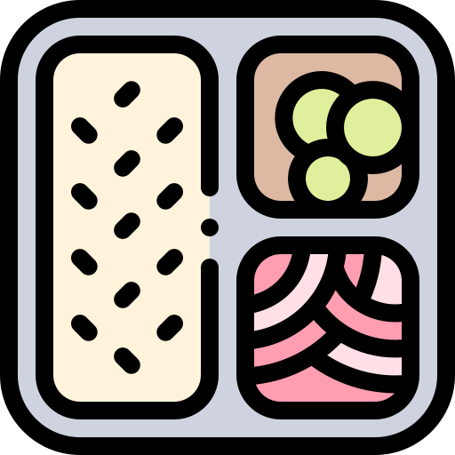 점심 도시락 Detailed Rounded Lineal color icon