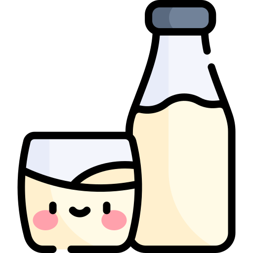mleko Kawaii Lineal color ikona