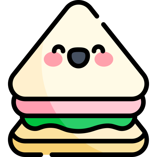 Сэндвич Kawaii Lineal color иконка