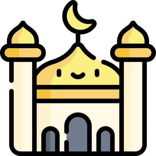 mosquée Kawaii Lineal color Icône