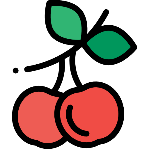 cerezas Detailed Rounded Lineal color icono