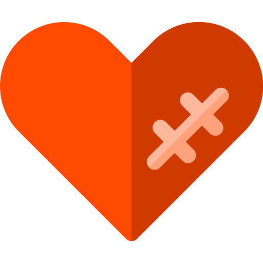 Wounded heart Basic Rounded Flat icon
