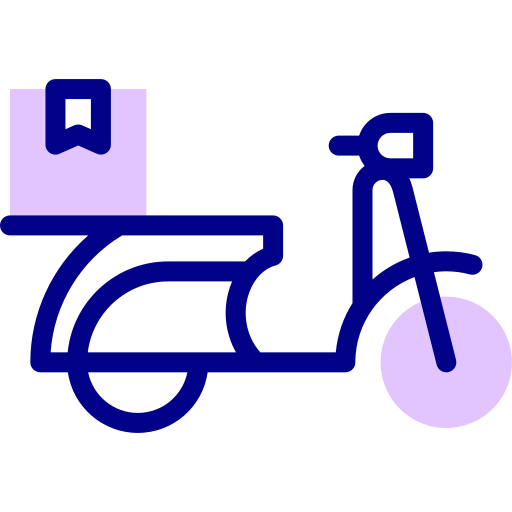 Delivery bike Detailed Mixed Lineal color icon